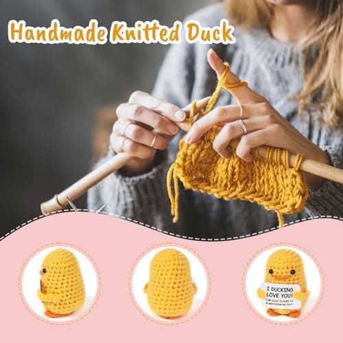 MBL Anniversary for Men Women Her - Funny Small Cute Crochet Duck Gifts for Women Men Wife Husband Girlfriend Boyfriend Fiance Couple Lover Him Birthday Wedding Christmas Stocking Stuffers Present