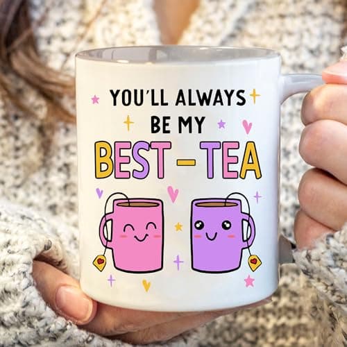 Gossby Friend Coffee Mug - BEST-TEA - Gifts for Best Friend Women - Christmas Friendship Gift for Female Friend - Best Friends Birthday Gift - Besties BFF Gifts - 11oz White Ceramic Cup