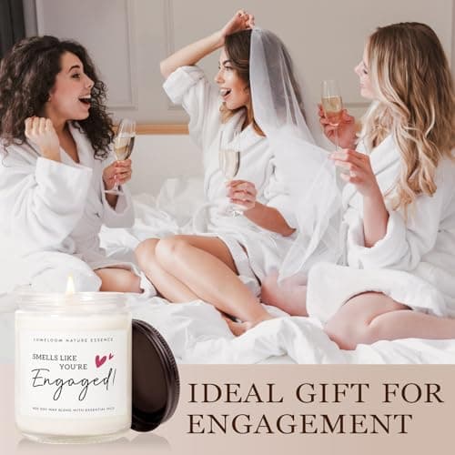 Engagement Gifts for Couples, Women, Her, 9oz Lavender Scented Soy Wax Candle, Bride Gifts for Women, Newly Engaged Couples, Fiance, Engagement, Engaged, Bride Candle