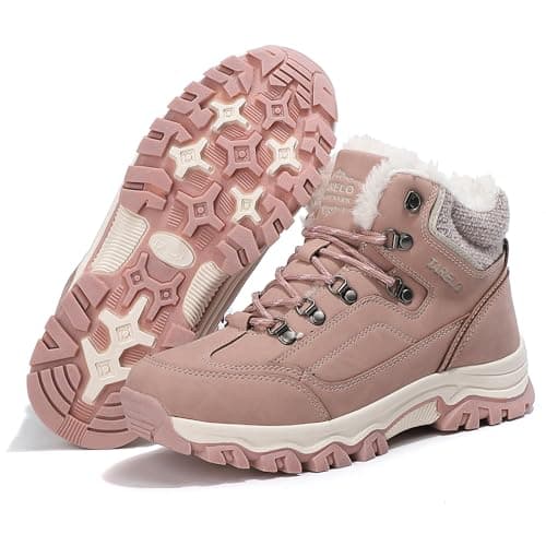 TARELO SINCE 1986 TARELO Womens Hiking Boots Fur Lined Snow Shoes Winter Warm Ankle Booties Lady Non Slip Walking Fashion Boot