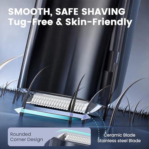 ENSSU Beard Trimmer for Men - Vacuum Mustache Trimmer with Adjustable 20 Length Setting for Less Mess,IPX7 Waterproof Rechargeable Electric Mens Beard Trimmer for Precision Facial Hair, Sideburns