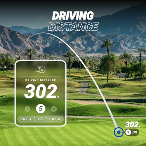 Blue Tees Golf Player+ GPS Speaker with Touch Screen Display, 10+ Hours Battery, 40,000+ Courses, Visual + Audible Distance, Hazard Distance - IPX7 Waterproof (Navy)