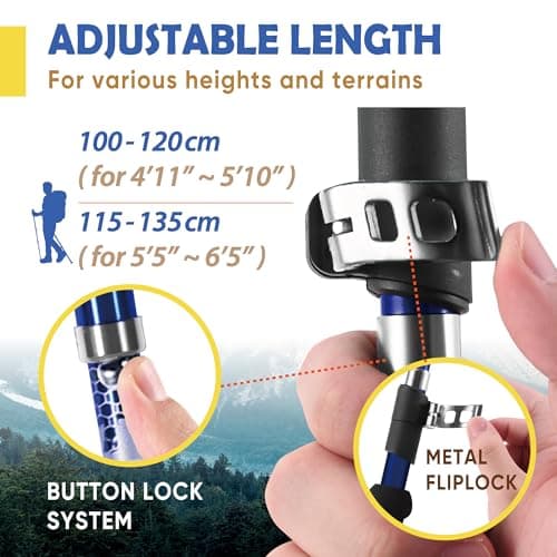 Trekology Trek-Z Collapsible Hiking & Trekking Poles - Balance Support for Seniors, Women, and Men, 2pc Per Set