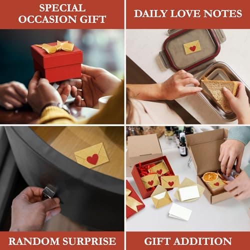 60 Love Notes For Him Her - Anniversary Card Long Distance Relationship Gifts For Boyfriend Girlfriend, Cute Couple Gifts For Valentines, Birthday, Mini Envelope Lunch Notes For Husband Wife