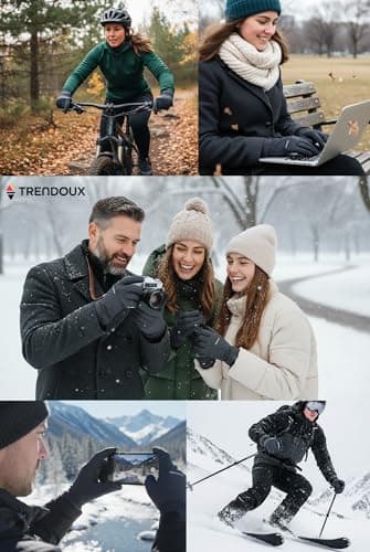 TRENDOUX Flexible Thick Winter Gloves: 3M Touchscreen Warm Gloves for Men Women, Waterproof & Windproof, Thermal Insulated
