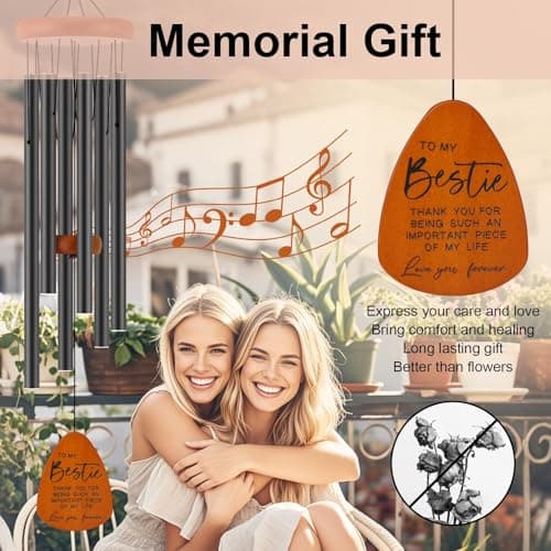 Bestie Gift for Women, Friend Gifts for Women, Unique Friendship Gifts for Birthday, Mothers Day, Christmas, 32 Inch Wind Chimes Gift for Home Decor