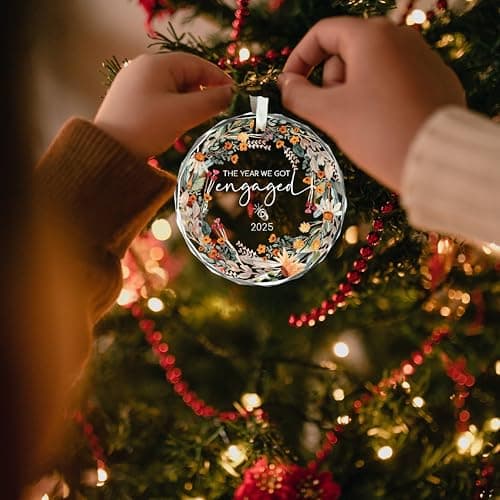 Engagement Gifts for Couples - The Year We Got Engaged 2025 Glass Ornament – Just Engagement Present Ideas for Newly Engaged Women, Bride to Be, Fiance, Friend, Daughter,Christmas Engage Ornamnet