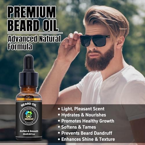 Beard Straightener w/Beard Oil & Balm & Guide E-Book,Upgraded 3 in 1 Hair Straightener Brush Beard Straightening Comb,Unique Stocking Stuffers Gifts for Men Him Dad Husband Birthday Christmas Gifts