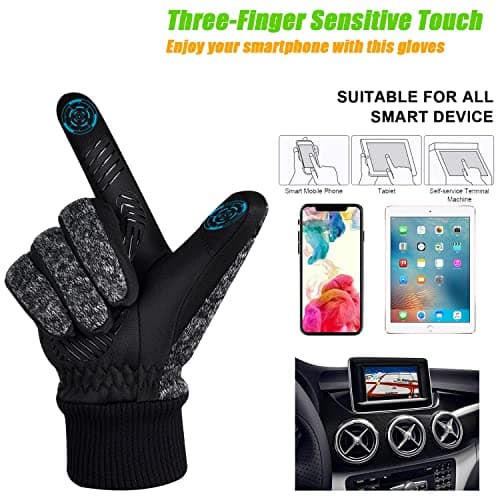 MOREOK Winter Gloves for Men/Women -10°F 3M Thinsulate Warm Touch Screen Snow Ski Bicycle Bike Gloves for Driving/Cycling/Running/Hiking