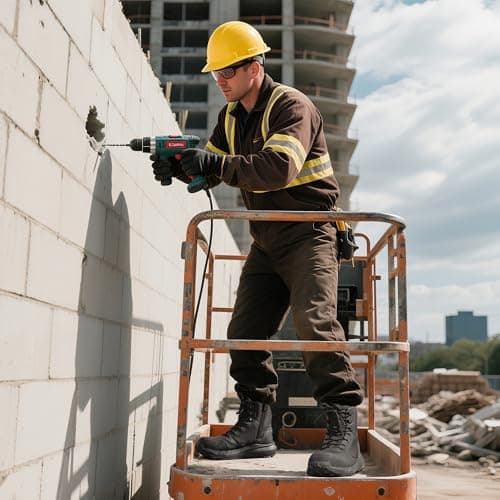 NORTIV 8 Men's Composite Toe Work Boots – 8'' Lightweight ASTM F2412-24 & ASTM F2913-24 Safety Boots with Side Zipper for Construction & Warehouse, Metrostrike-Nano