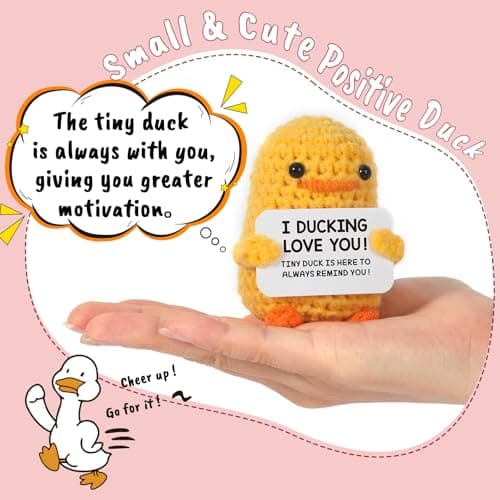 MBL Anniversary for Men Women Her - Funny Small Cute Crochet Duck Gifts for Women Men Wife Husband Girlfriend Boyfriend Fiance Couple Lover Him Birthday Wedding Christmas Stocking Stuffers Present