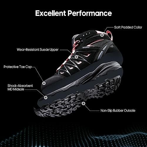 NORTIV 8 Women's Waterproof Hiking Boots Outdoor Trekking Camping Trail Hiking Boot Seeker
