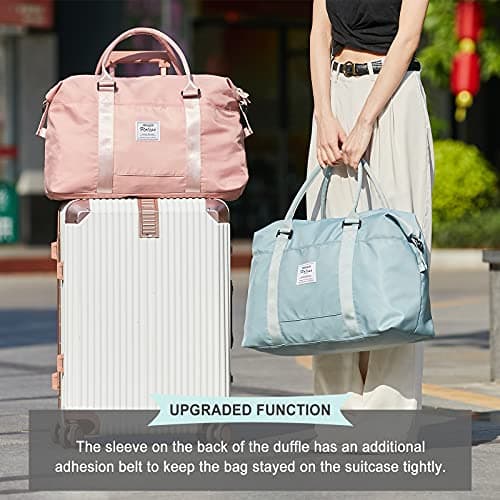 HYC00 Travel Duffel Bag,Carry-on Overnight Weekender Bags for Women,Sports Tote Gym Bag with Wet Pocket