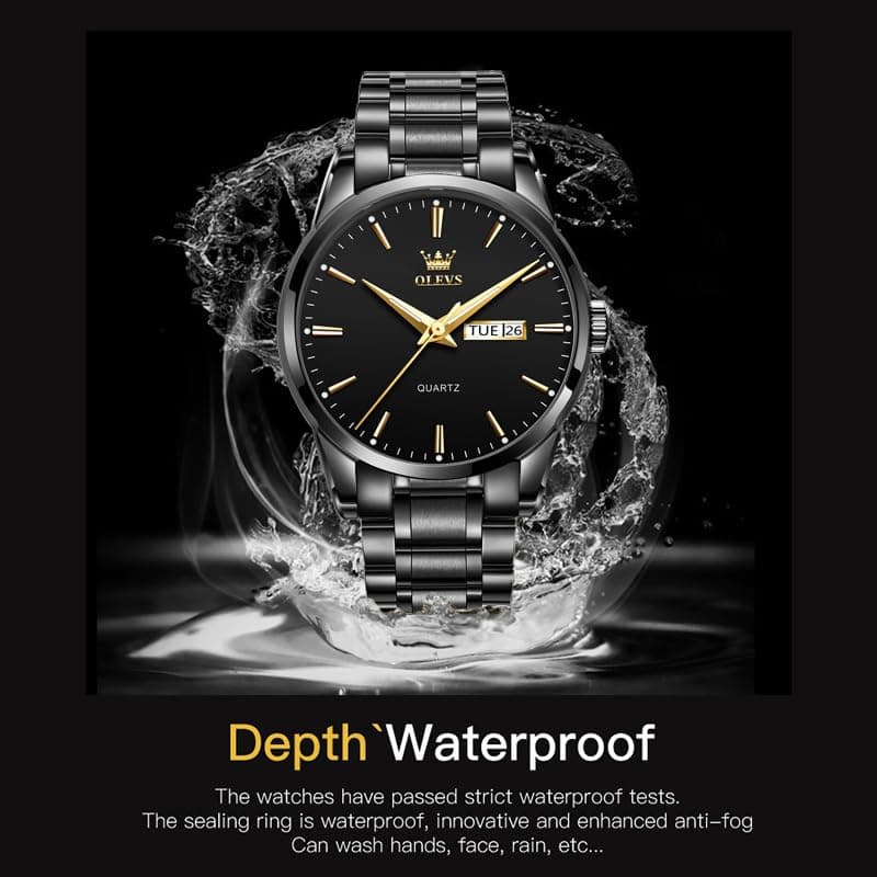 OLEVS Mens Gold Watches Waterproof Stainless Steel Lightweight Watch with Date Classic Luxury Dress Watch for Men Gold White Blue Green Dial