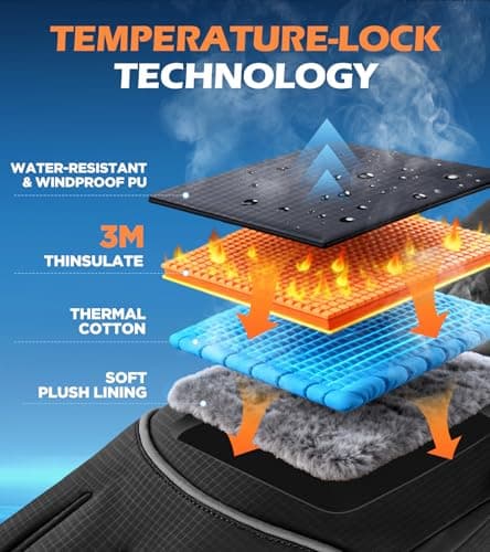 krosa Winter Gloves Men Women Made with 3M Insulation & Plush Lining, -15°F Windproof & Water-Resistant Snow Gloves for Cold Weather, Ski Glove with Reflective Strips & Touchscreen Fingers for Running