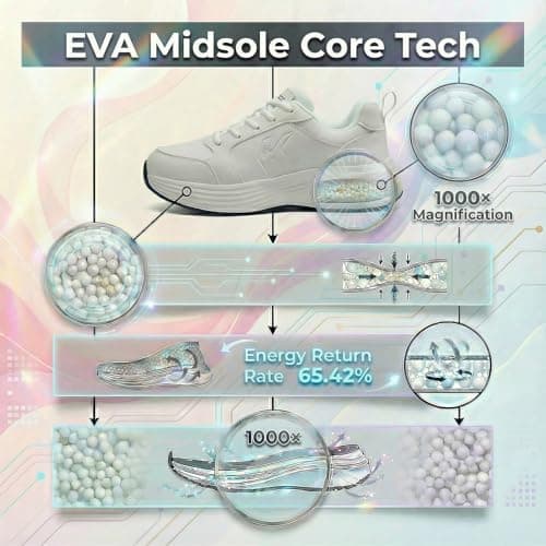 OKVOOT Women's Running Shoes Walking Shoes Wide Width Leather: Comfortable Shock Absorbing Breathable Lightweight Non-Slip Athletic Fashion Sneakers for Tennis Gym Workout Training Casual