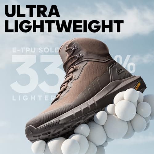 NORTIV 8 Men's Tactical Hiking Lightweight Cushion Sole for Work All Day Side Zipper Motorcycle Combat Military Boot Arch Support 8 Inches Terrascope