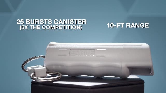 SABRE 3-in-1 Defense Spray – Pepper Spray, Tear Gas & UV Dye, Quick Release Keychain for Easy Carry, Finger Grip for Aim, 3X Longer Spray Time (Up to 10 Seconds), Max Police Strength, 0.54 fl oz