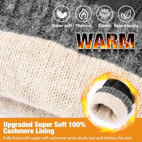 Aegend Leather Gloves for Men, Soft Warm Lining Full Hand Touchscreen Winter Gift Thermal