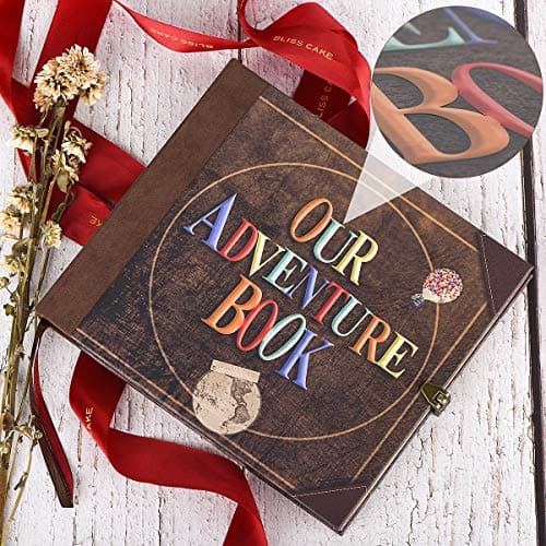 Our Adventure Book Travel Diary Photo Book,Scrapbook, Photo Album,Retro Style Travel Souvenir, Vintage Guestbook DIY Anniversary Wedding Travel Writing Baby Friend Gift, Heartfelt Present(Ball)