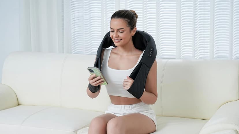 Back and Neck Massager,Shiatsu Back Massager with Heat,Cordless Portable Kneading Shoulder Massage Shawl Electric Massage Pillow for Pain Relief Deep Tissue Gifts for Dad Mom Friends