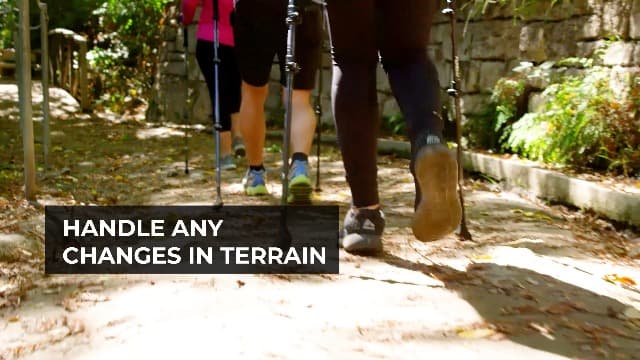 Foxelli Trekking Poles – Lightweight Collapsible Aircraft Grade Aluminum Hiking Poles with Cork Grips Quick Locks & All-Terrain Accessories – Pair of 2