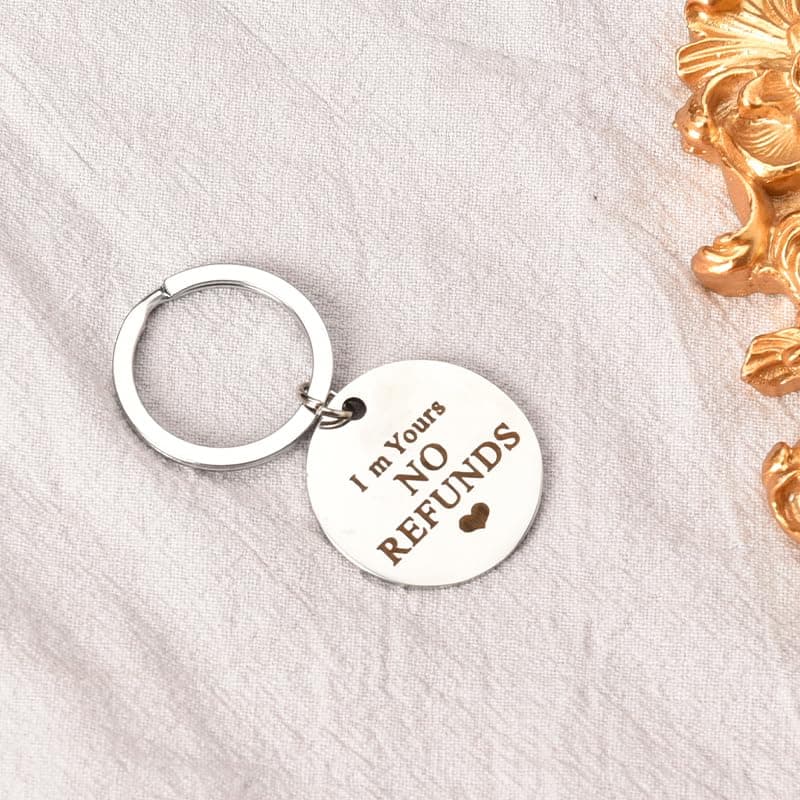 I'm Yours Keychain - Husband Birthday Gift from Wife, Wedding Anniversary, Engagement for Couples, Funny Boyfriend BF Gifts for Him from GF Girlfriend, Fiancee, Bride, Christmas for Her Women