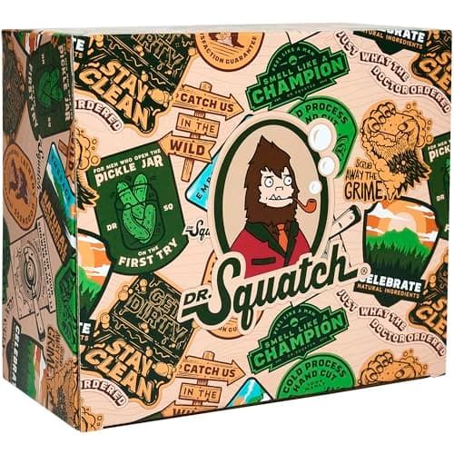 Dr. Squatch 2025 Holiday Bundle - Men's Natural 4 Soap and 4 Deodorant Gift Set - Cold Process Soap with No Harsh Chemicals + Odor-Squatching, Aluminum Free Deodorant