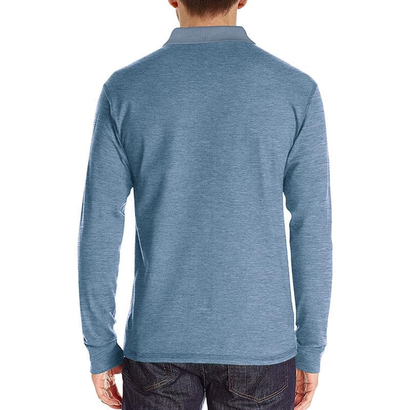 Envmb Men's Casual Long Sleeve Polo Shirts Button Classic Cotton Shirt Work Collared Stylish Golf Shirt with Pocket