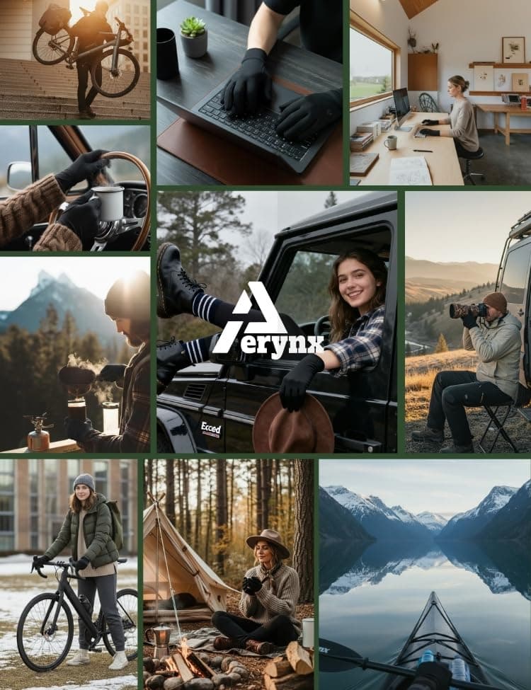 Aerynx Winter Gloves Women Men Cold Weather Touch Screen 3-Layers Liner Glove for Running, Cycling, Biking, Hiking, Driving