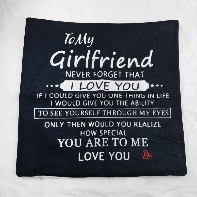 Girlfriend Valentines Day Gifts for Her Gf Girlfriend I Love You Pillow Case Gifts for Her Girlfriend Anniversary Birthday Gifts for Gf Girlfriend Black Pillowcase for Women Gf 18x18 Pillow Cover Gift