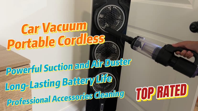 SWMRDN Car Vacuum Portable Cordless, 20000Pa Mini Vacuum Cleaner & Air Duster, 130W Brushless Motor Handheld Vacuum Cordless with LED Light, 7800mAh Battery, Multi-Nozzles for Car, Office, Home, Pet