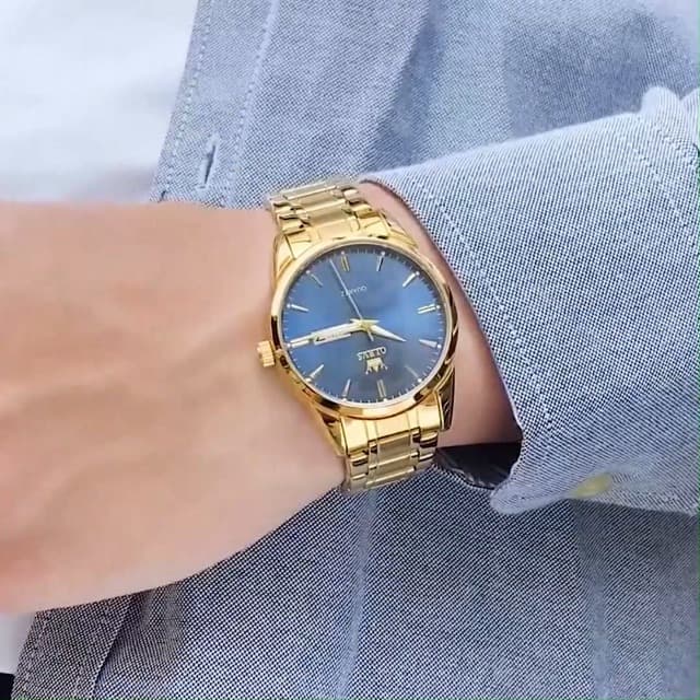 OLEVS Mens Gold Watches Waterproof Stainless Steel Lightweight Watch with Date Classic Luxury Dress Watch for Men Gold White Blue Green Dial