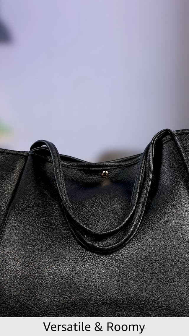 HOXIS Oversize Pu Leather Tote Women Weekender Bag Shopper Handbag Travel Purse