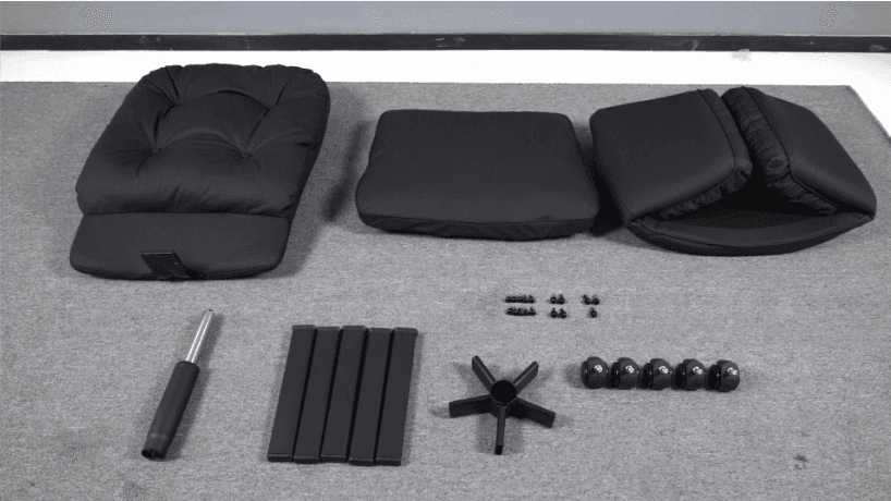 amseatec Criss Cross Chair with Armrests & Wheels for Cross-Legged Sitting, Comfortable Adjustable Swivel Office Desk Chair –PU Leather Vanity Chair for Home, Makeup and Bedroom (Cream)