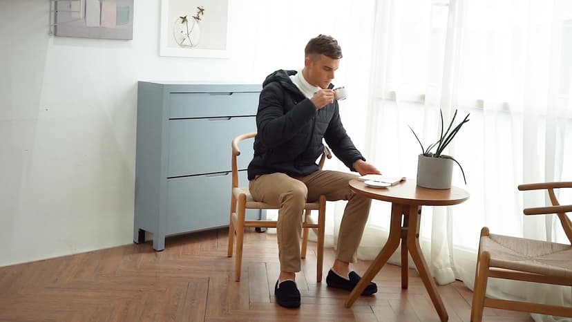 Lulex Moccasins for Men House Slippers Indoor Outdoor Plush Mens Bedroom Shoes with Hard Sole