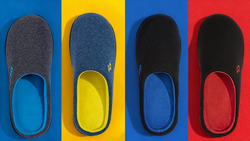 VeraCosy Men's Two-Tone Memory Foam House Slippers Indoor Outdoor Durable Rubber Sole