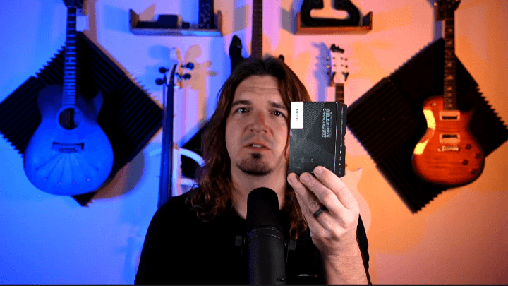 LEKATO Wireless Guitar System with Charging Case, Rechargeable 2.4GHz Wireless Transmitter Receiver Guitar Wireless System 4 Channels with Dual Plugs 3.5mm/6.35mm,(WS-100)