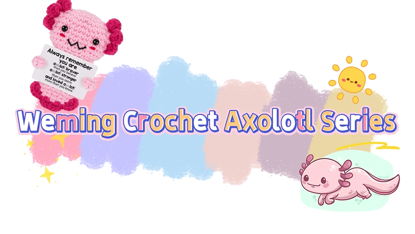 Gifts for New Relationship, Crushes, Valentines, Anniversaries for Him or Her - Mini Crochet Axolotl - Turns Out I Like You More Than Planned, Will You Be My Girlfriend Boyfriend Gf Bf