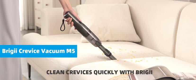 Brigii Crevice Vacuum, Cordless Mini Vacuum, 2 in 1 Handheld Vacuum & Air Duster, Lightweight 0.88lbs, USB-C Rechargeable-M5