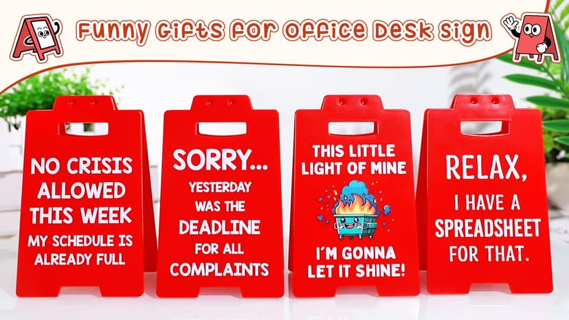Funny Office Desk Accessories for Work, Office Decor for Women Men, Bosses Day Gifts, Gag Gifts for Coworkers Colleague Boss Lady, Relax I Have A Spreadsheet for That Cubicle Decor Desk Red Sign
