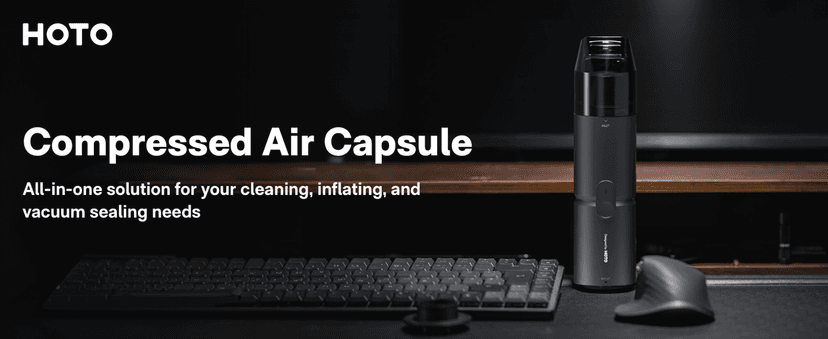 HOTO Handheld Vacuum Cleaner Cordless, Desk Vacuum Cleaner Compressed Electric Air Duster 15000Pa Suction, 4-in-1 Portable Vortex Vacuum Dust Buster Air Blower for Computer, Keyboard