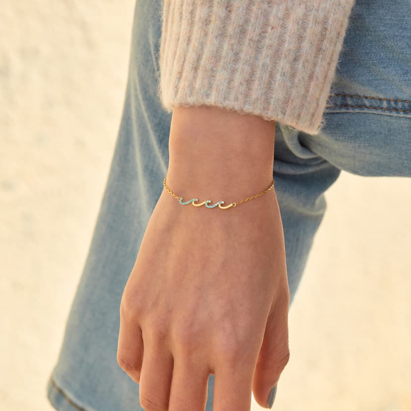 STORYJEWELLERY Birthday Gifts for Women, Gifts for Sister Mom Daughter and Friend, 30th 40th 50th 60th Birthday Gifts for Women, Wave Bracelet for Sister Mom and Daughter, Retirement Gift for Woman