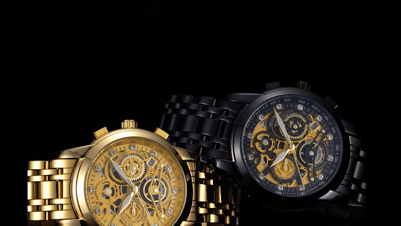 NEKTOM Watches for Men with Stainless Steel, Quartz Analog Watch with Date, Luxury Minimalist Dress Mens Watches, Chronograph Watch, 3ATM Waterproof, Black Wristwatch, Gifts for Men