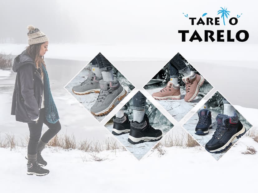 TARELO SINCE 1986 TARELO Womens Hiking Boots Fur Lined Snow Shoes Winter Warm Ankle Booties Lady Non Slip Walking Fashion Boot