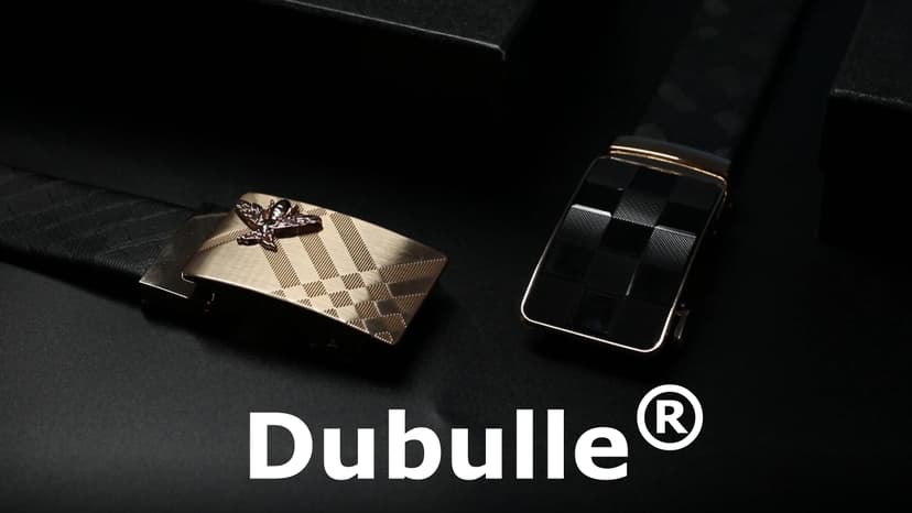 Dubulle Designer Ratchet Belt for Men Leather Fashion Adjustable Automatic Buckle Sliding Removable Dress Casual