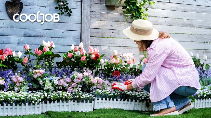 COOLJOB 6 Pairs Gardening Gloves for Women Ladies, Breathable Rubber Coated for Yard Garden, Outdoor Indoor Protective Work with Grip, Medium Size, Red & Green