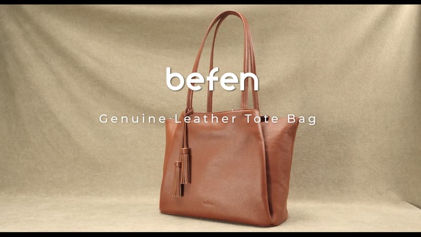 befen Genuine Leather Tote Bag for Women Work, Womens Laptop Tote Bags Shoulder Purses Totes with Compartments Handbags
