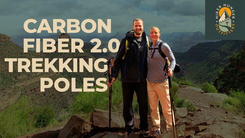 100% Carbon Fiber Trekking Poles by USA Brand - Ultra Strong Lightweight Collapsible Hiking Poles with Cork and EVA Foam Grips & Quick Adjustable Flip Locks