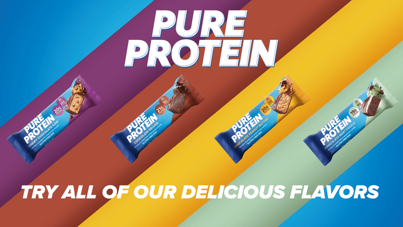 Pure Protein Chocolate Peanut Caramel Protein Bars – 20g Protein, 3g Sugar, 190 Calories (12 count) Low Sugar* High Protein Snack - Gluten Free - Perfect for a Healthy Snack